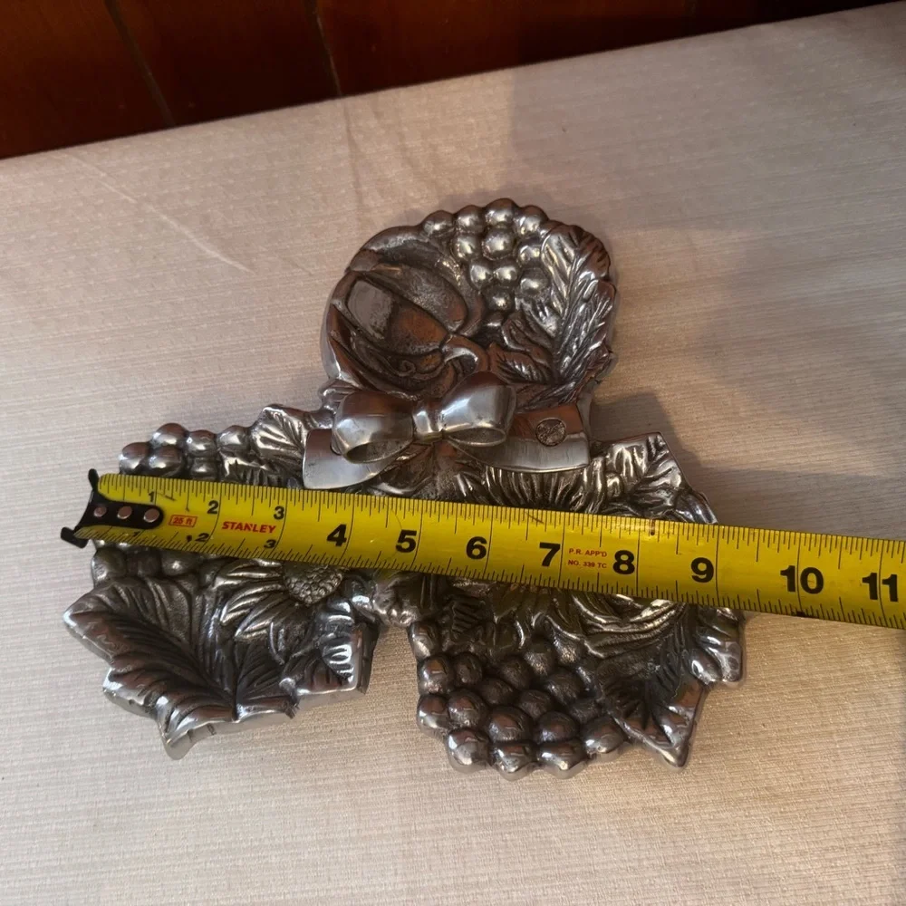 Decorative Silver Sunflower Triple Dish